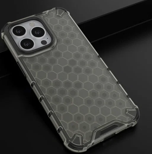 Apple iPhone 13 Pro Hybride Honinggraat Hoesje Zwart afbeelding 5