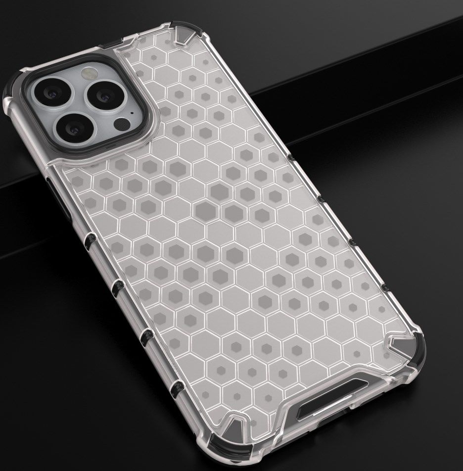 Apple iPhone 13 Pro Max Hybride Honinggraat Hoesje Grijs afbeelding 12