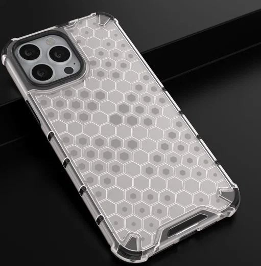 Apple iPhone 13 Pro Max Hybride Honinggraat Hoesje Grijs afbeelding 12