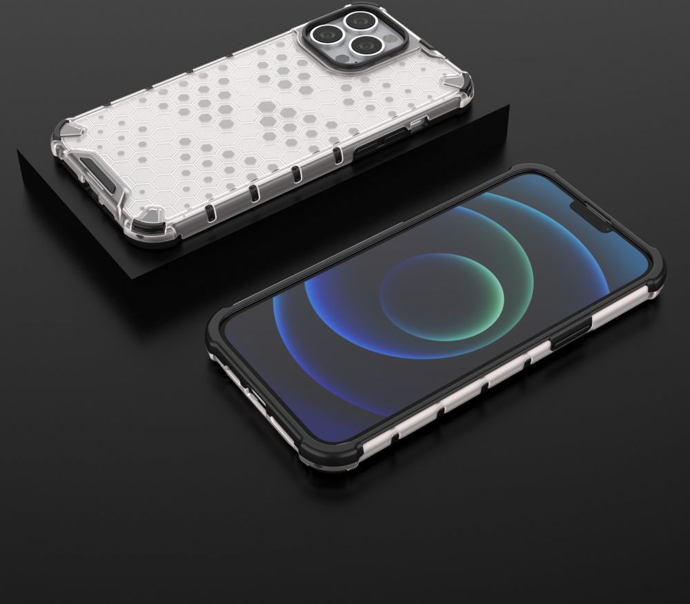 Apple iPhone 13 Pro Max Hybride Honinggraat Hoesje Grijs afbeelding 3