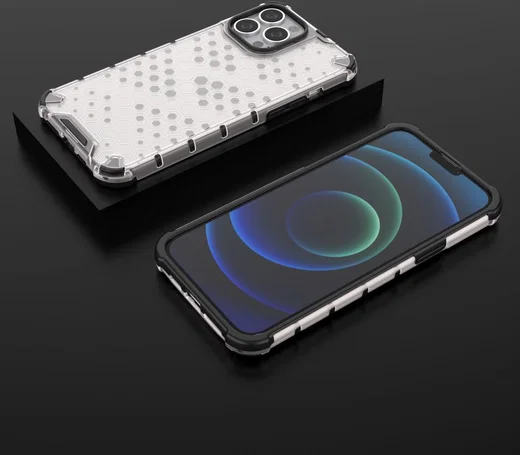 Apple iPhone 13 Pro Max Hybride Honinggraat Hoesje Grijs afbeelding 3