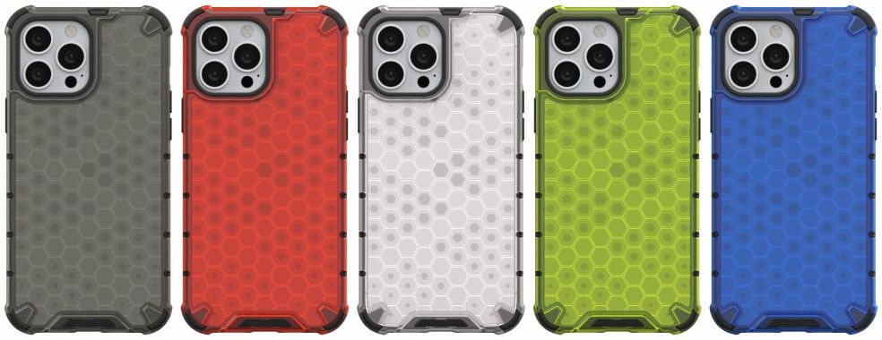 Apple iPhone 13 Pro Max Hybride Honinggraat Hoesje Grijs afbeelding 4