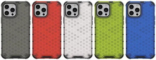 Apple iPhone 13 Pro Max Hybride Honinggraat Hoesje Grijs afbeelding 4