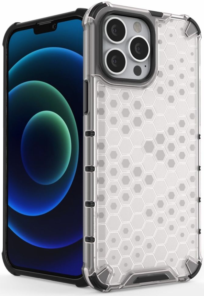 Apple iPhone 13 Pro Max Hybride Honinggraat Hoesje Grijs afbeelding 5