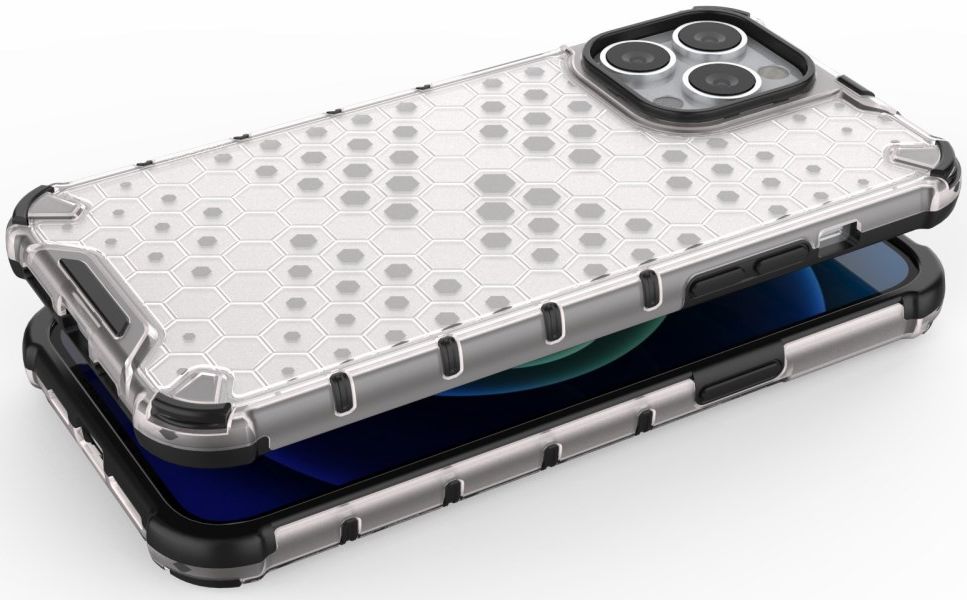 Apple iPhone 13 Pro Max Hybride Honinggraat Hoesje Grijs afbeelding 6