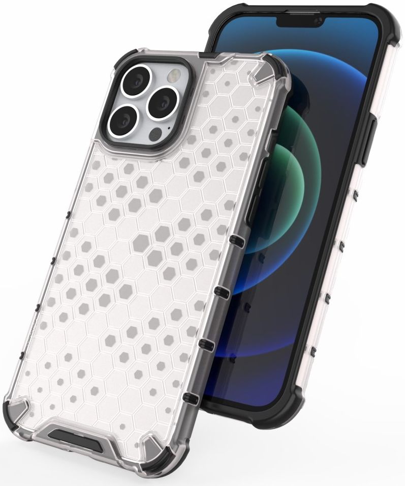 Apple iPhone 13 Pro Max Hybride Honinggraat Hoesje Grijs afbeelding 7