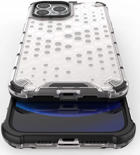 Apple iPhone 13 Pro Max Hybride Honinggraat Hoesje Grijs afbeelding 8
