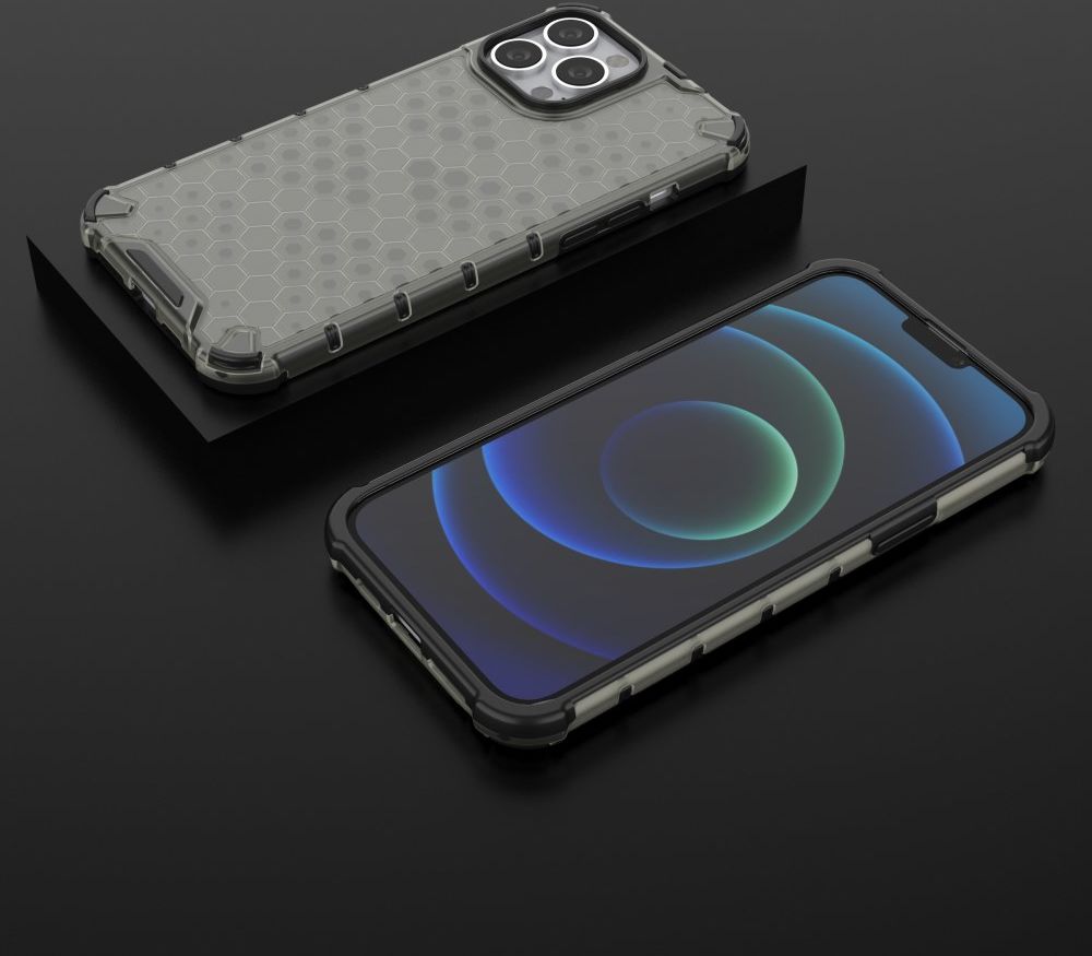 Apple iPhone 13 Pro Max Hybride Honinggraat Hoesje Zwart afbeelding 5