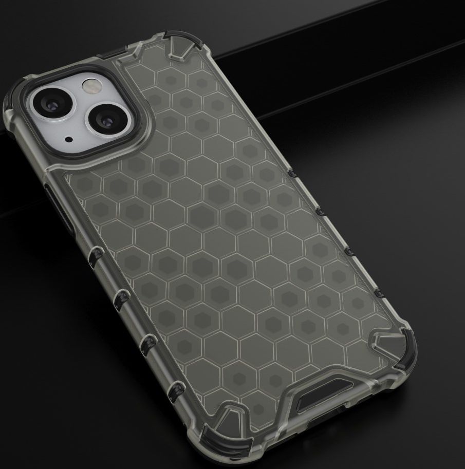Apple iPhone 13 Mini Hybride Honinggraat Hoesje Zwart afbeelding 4