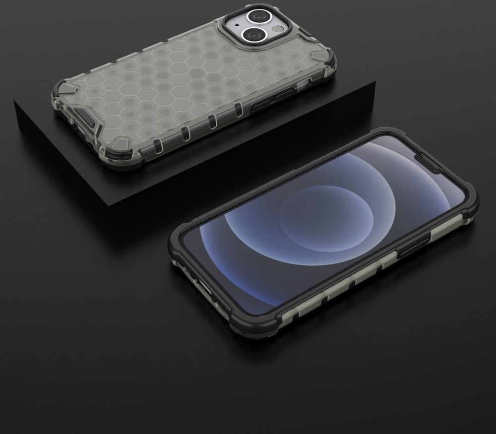 Apple iPhone 13 Mini Hybride Honinggraat Hoesje Zwart afbeelding 5