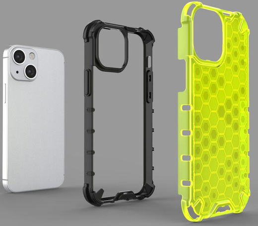 Apple iPhone 13 Mini Hybride Honinggraat Hoesje Blauw afbeelding 3