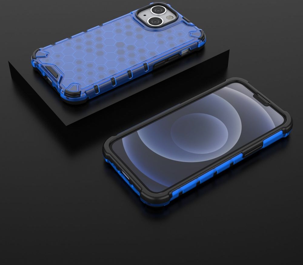 Apple iPhone 13 Mini Hybride Honinggraat Hoesje Blauw afbeelding 4