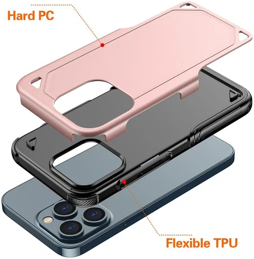 Apple iPhone 13 Hoesje Hybride Back Cover Blauw afbeelding 2