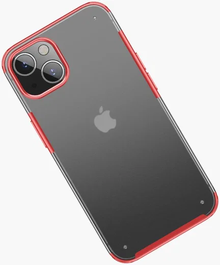 Apple iPhone 13 Mini Hoesje Hybride Back Cover Mat Transparant Rood afbeelding 7