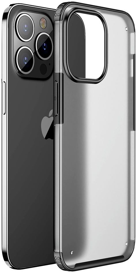 Apple iPhone 13 Pro Hybrid Armor Hard Plastic Back Cover Zwart afbeelding 1