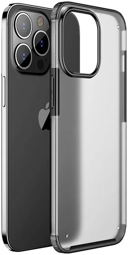Apple iPhone 13 Pro Hybrid Armor Hard Plastic Back Cover Zwart afbeelding 1
