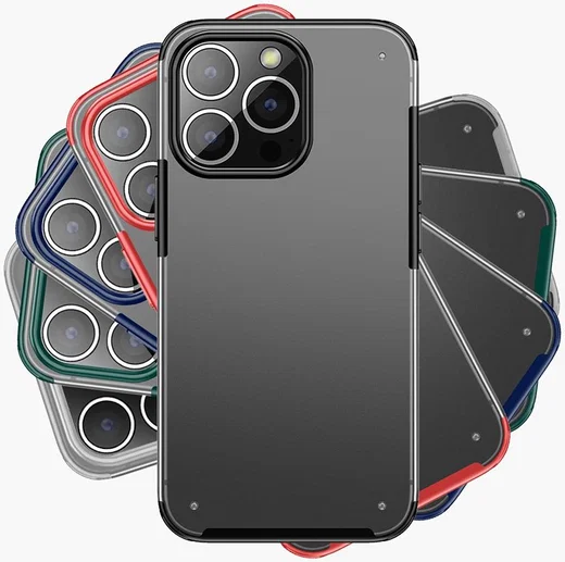 Apple iPhone 13 Pro Hybrid Armor Hard Plastic Back Cover Zwart afbeelding 8