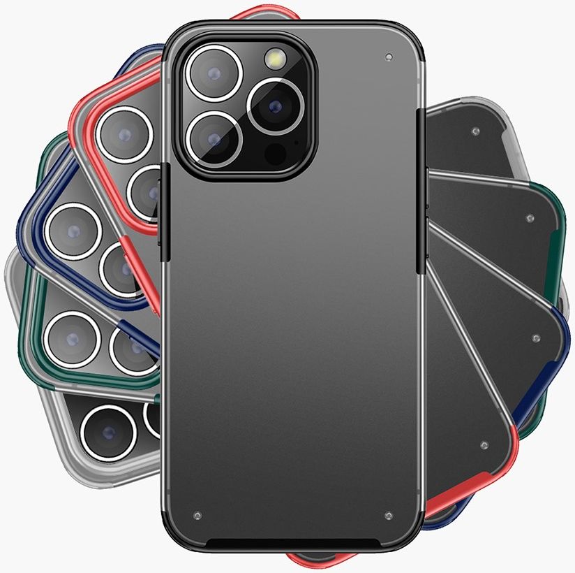 Apple iPhone 13 Pro Hybrid Armor Hard Plastic Back Cover Rood afbeelding 6