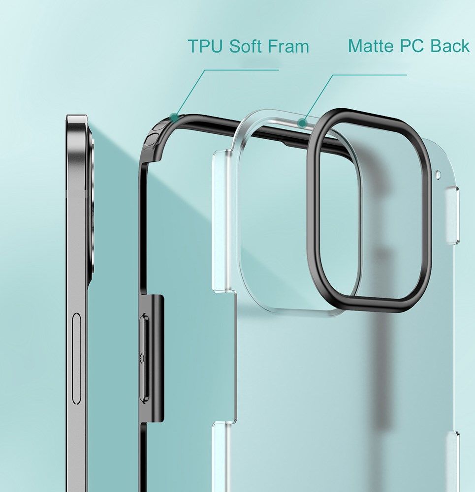 Apple iPhone 13 Pro Max Hybrid Armor Hard Plastic Back Cover Zwart afbeelding 5