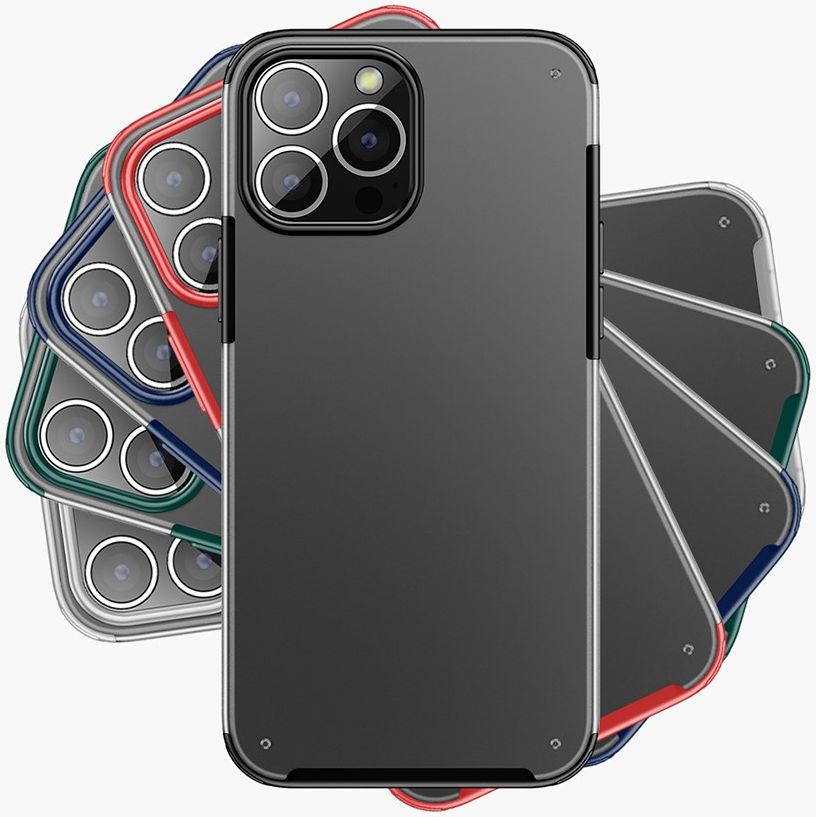 Apple iPhone 13 Pro Max Hybrid Armor Hard Plastic Back Cover Zwart afbeelding 8