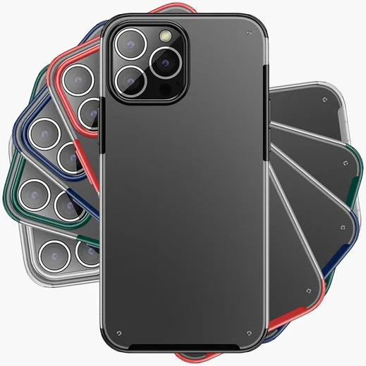 Apple iPhone 13 Pro Max Hybrid Armor Hard Plastic Back Cover Blauw afbeelding 8