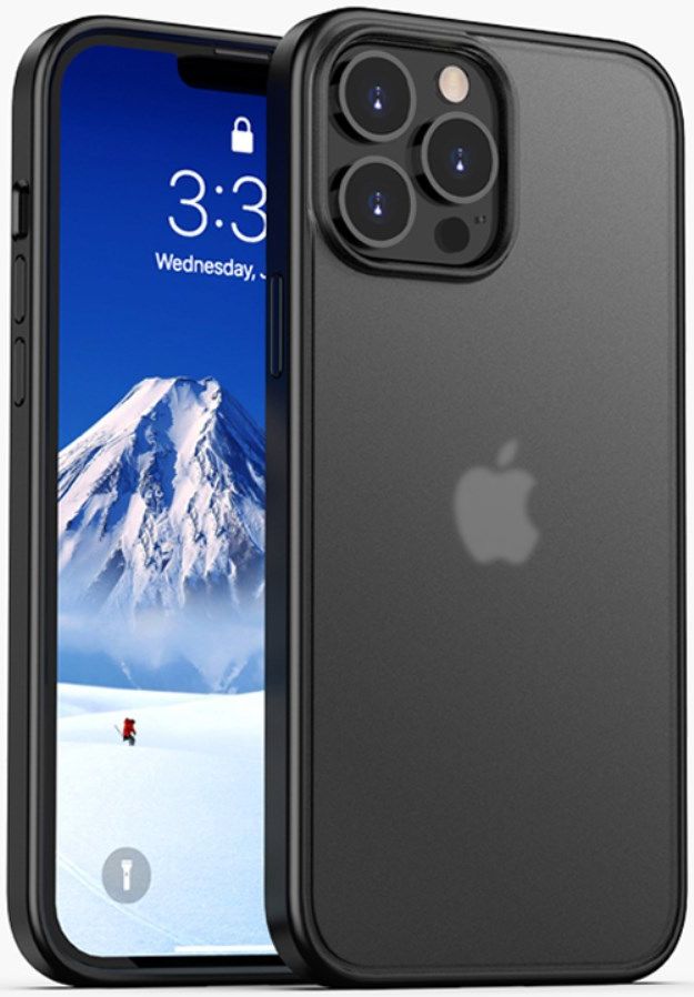 iPaky Apple iPhone 13 Pro Max Hoesje Hybride Back Cover Zwart afbeelding 1