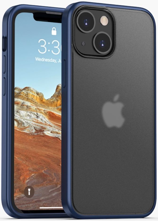 iPaky Apple iPhone 13 Hoesje Hybride Back Cover Blauw afbeelding 1