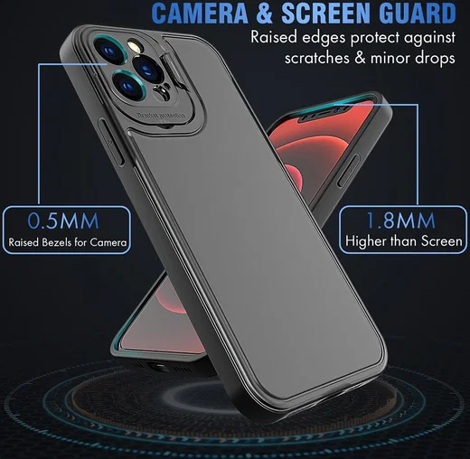 Apple iPhone 13 Pro Hoesje met Camera Protector Kickstand Zwart afbeelding 5