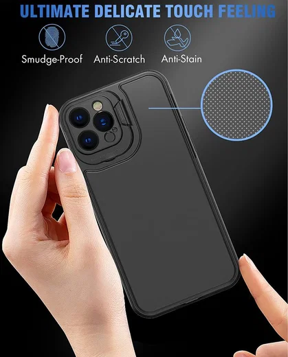 Apple iPhone 13 Pro Hoesje met Camera Protector Kickstand Zwart afbeelding 6