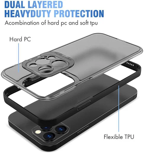 Apple iPhone 13 Pro Hoesje met Camera Protector Kickstand Zwart afbeelding 3