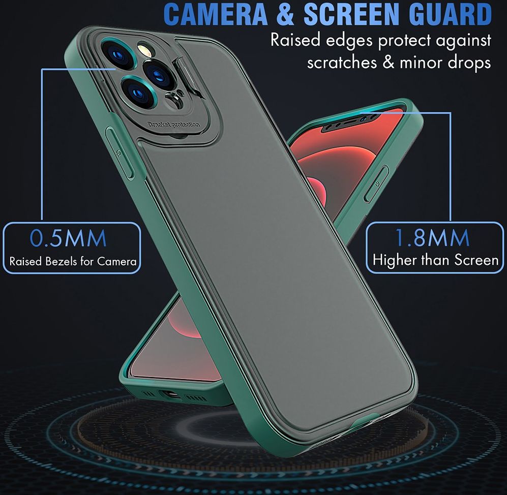 Apple iPhone 13 Pro Hoesje met Camera Protector Kickstand Groen afbeelding 4