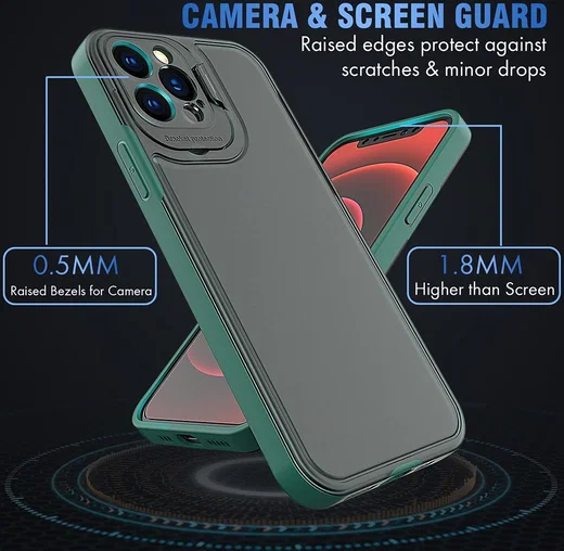 Apple iPhone 13 Pro Hoesje met Camera Protector Kickstand Groen afbeelding 4