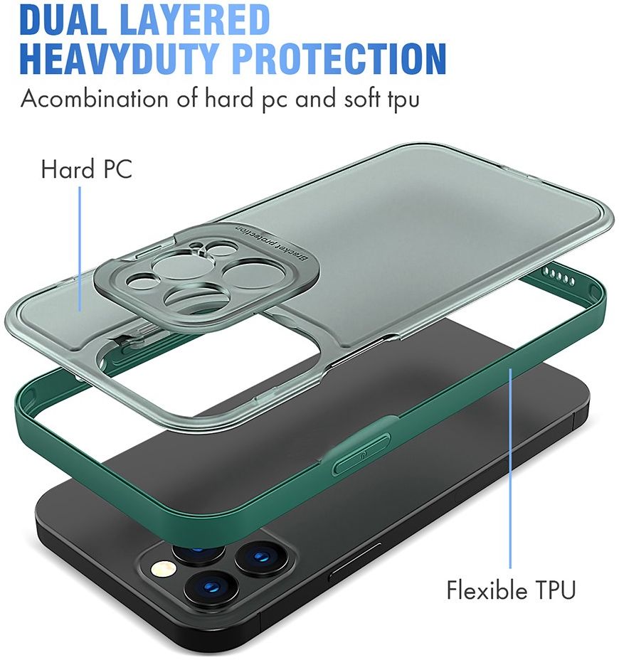 Apple iPhone 13 Pro Hoesje met Camera Protector Kickstand Groen afbeelding 2