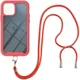 Apple iPhone 13 Mini Hoesje met Koord Back Cover Keycord Rood afbeelding 1