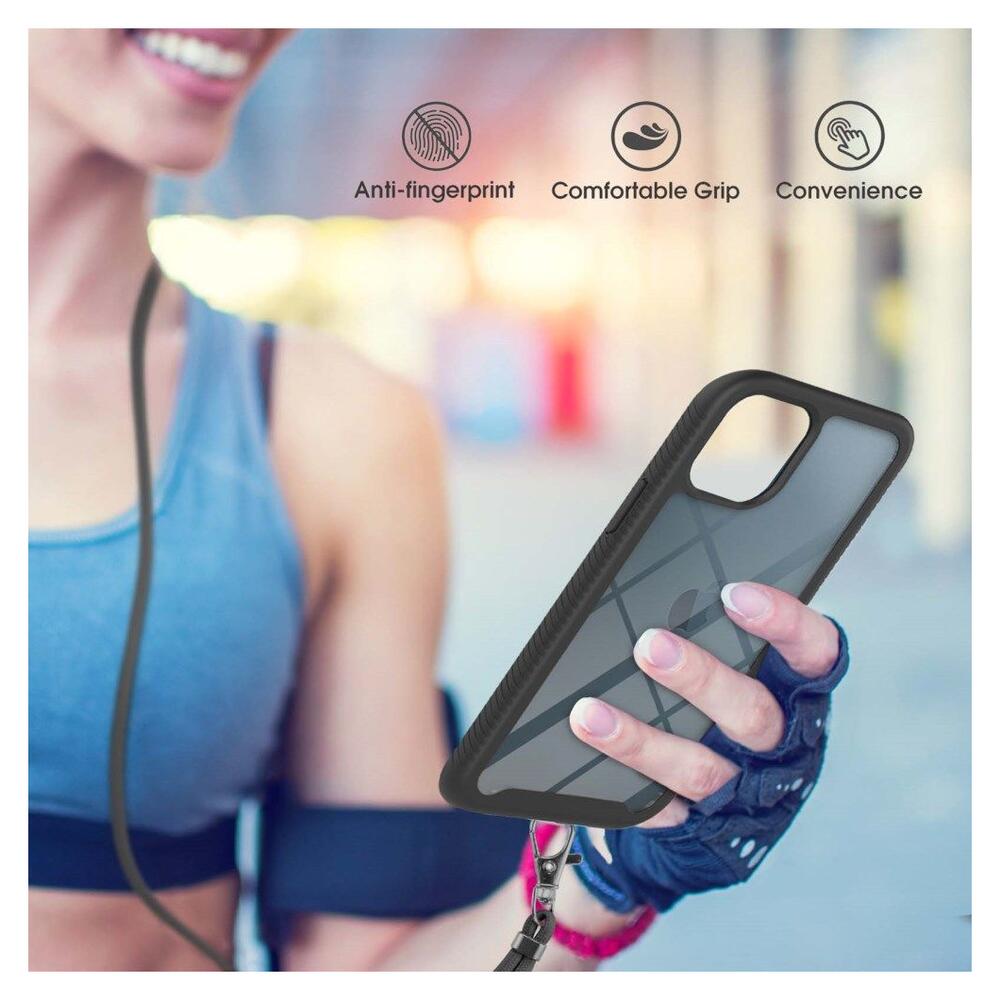 Apple iPhone 13 Pro Max Hoesje met Koord Back Cover Keycord Zwart afbeelding 4