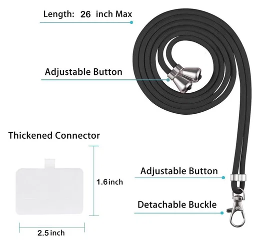 Apple iPhone 13 Pro Max Hoesje met Koord Back Cover Keycord Zwart afbeelding 7