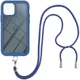 Apple iPhone 13 Hoesje met Koord Back Cover Keycord Blauw afbeelding 1