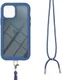 Apple iPhone 13 Hoesje met Koord Back Cover Keycord Blauw afbeelding 2