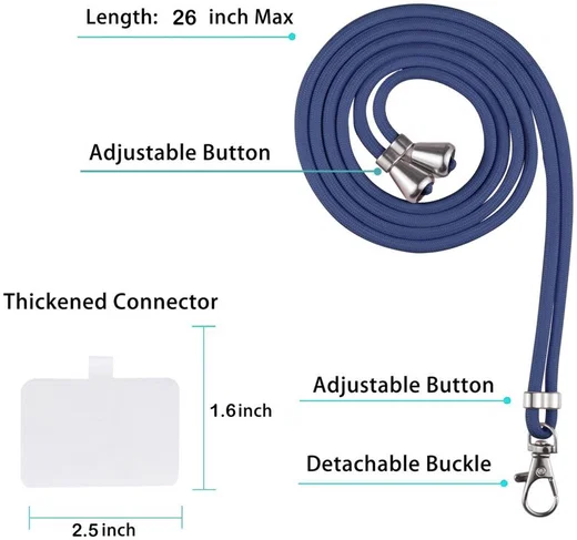 Apple iPhone 13 Hoesje met Koord Back Cover Keycord Blauw afbeelding 7