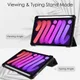 Apple iPad Mini 6 Hoes Tri-Fold Book Case Transparant/Zwart afbeelding 4