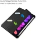Apple iPad Mini 6 Hoes Tri-Fold Book Case Transparant/Zwart afbeelding 3