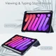 Apple iPad Mini 7 / 6 Hoes Tri-Fold Book Case Transparant/Blauw afbeelding 4