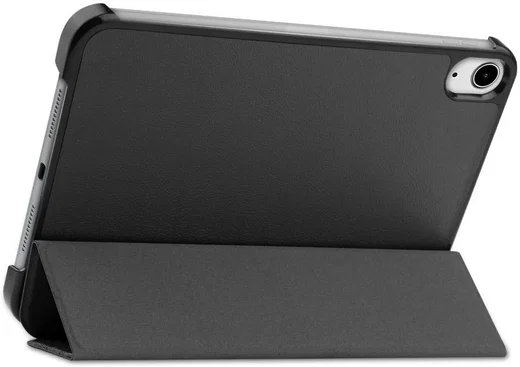 Apple iPad Mini 6 Hoesje Tri-Fold Book Case met Standaard Zwart afbeelding 2