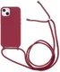 Apple iPhone 13 Hoesje Back Cover Flexibel TPU met Koord Rood afbeelding 1