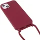 Apple iPhone 13 Hoesje Back Cover Flexibel TPU met Koord Rood afbeelding 3