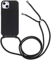 Apple iPhone 13 Hoesje Back Cover Flexibel TPU met Koord Zwart afbeelding