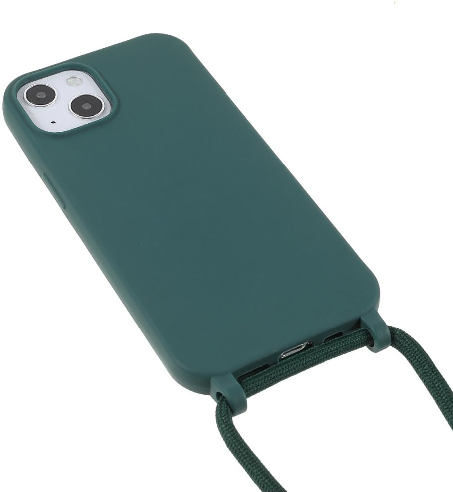 Apple iPhone 13 Hoesje Back Cover Flexibel TPU met Koord Groen afbeelding 3