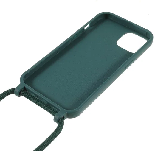 Apple iPhone 13 Hoesje Back Cover Flexibel TPU met Koord Groen afbeelding 5