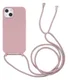 Apple iPhone 13 Hoesje Back Cover Flexibel TPU met Koord Roze afbeelding 1