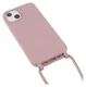 Apple iPhone 13 Hoesje Back Cover Flexibel TPU met Koord Roze afbeelding 3